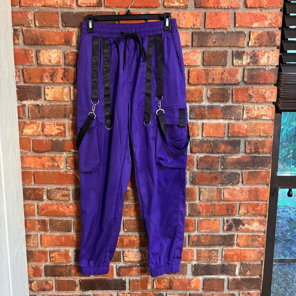 Manfinity mens EMRG cargo jogger pants purple S